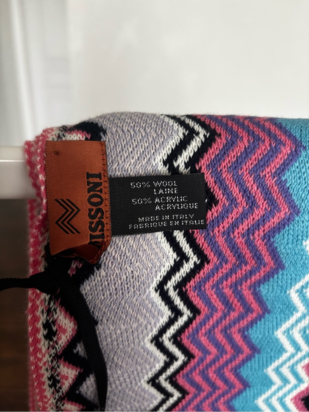 Missoni Zigzag wool scarf with fringes - Picture 3 of 3